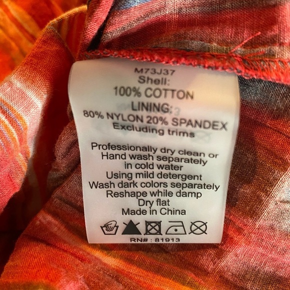 Anthropologie Plenty Strapless Tiered Mini Size XL Red Ikat - Picture 12 of 15